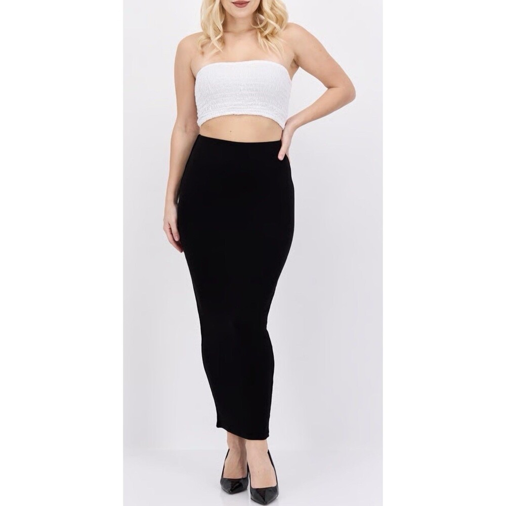 Naked Wardrobe Black Maxi Pencil Skirt Size 3XL Plus Size Pull On Bodycon